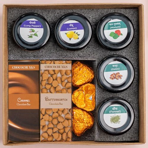 Indulgent Assorted Mukhwas  N  Chocolates Treat Box