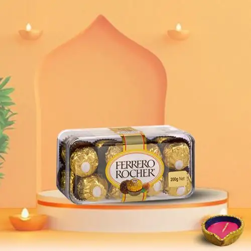 Shine Bright  Diya With Ferrero Rocher