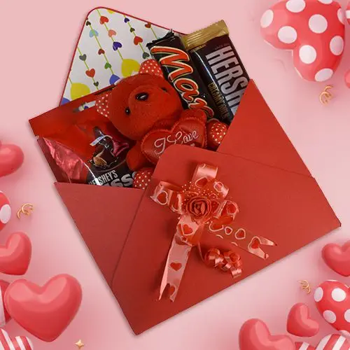 Exquisite Chocolates N Teddy Valentine Combo