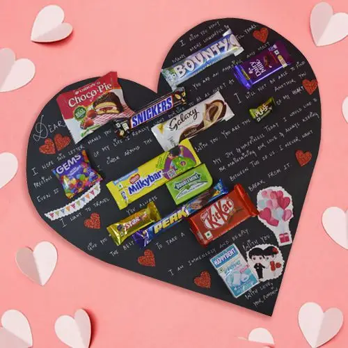 Trendy Heart Shaped Chocolate Message Card