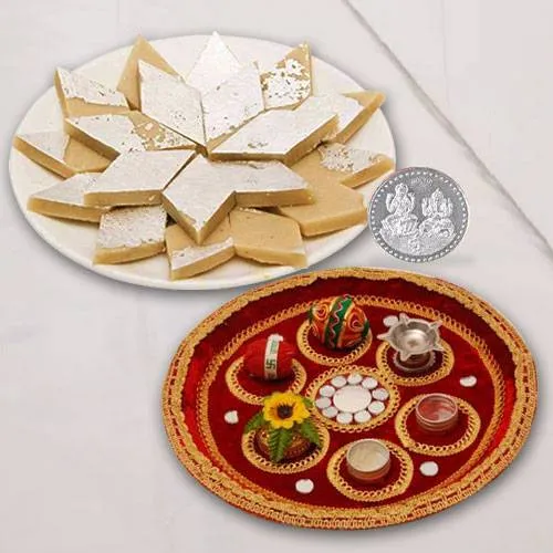 Puja Thali N Haldirams Kaju Katli