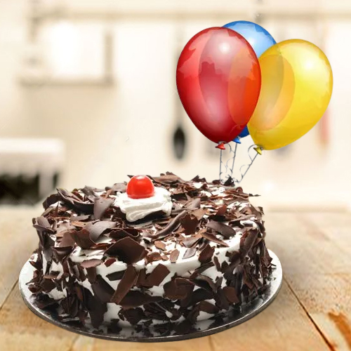 Online Combo of Black Forest Cake N Balloons