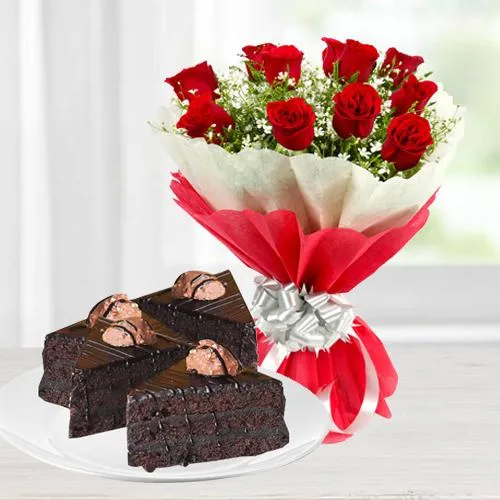 Exquisite Roses and Chocolate Combo