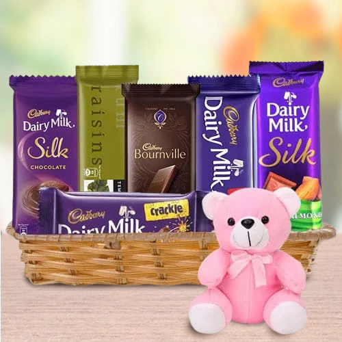Deliver Basket of Chocolates N Teddy