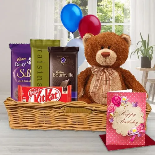 Deliver Basket of Birthday Gifts N Chocolates