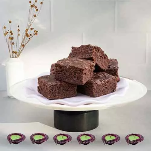 Tasty Brownies n Diyas for Diwali