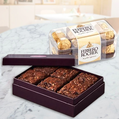 Finest Brownies with Ferrero Rocher Chocolates