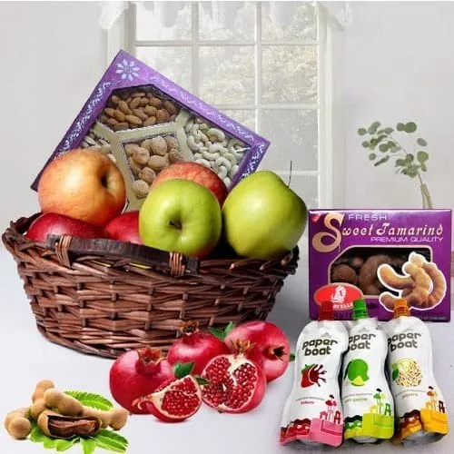 Shop Heathy Hamper of Fruits N Dry Fruits for Mummy