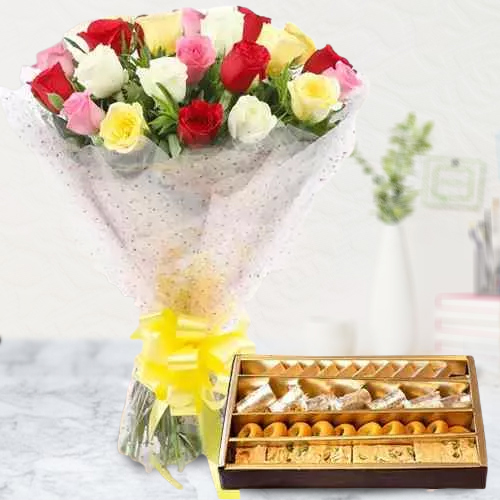Assorted Roses and Mixed Sweets