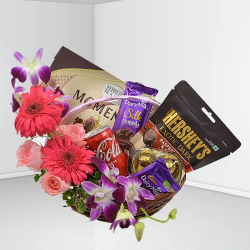 Valentine Chocolate Assortment Floral Basket