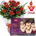 Red Roses with Soan Papdi