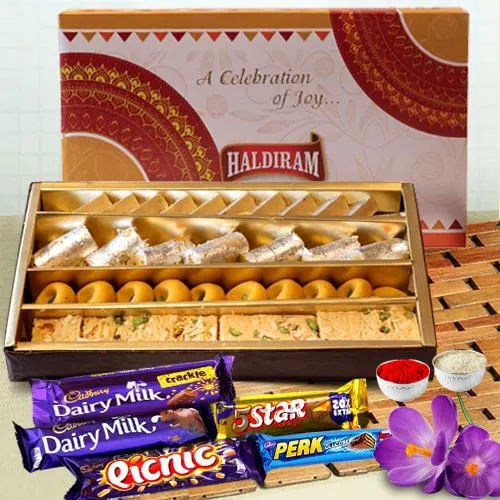 Assorted Haldirams Sweets with Cadbury Chocolates