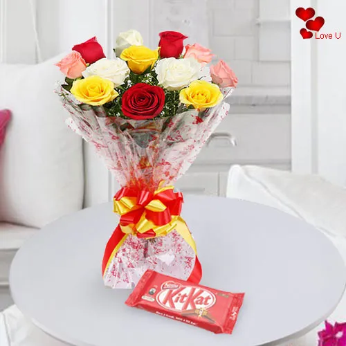 Order Mixed Roses N Kit Kat Online