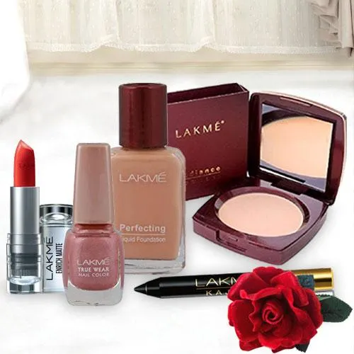Attractive offer from Lakme containing Compact Nail Polish Lipstick Foundation and  Kajal