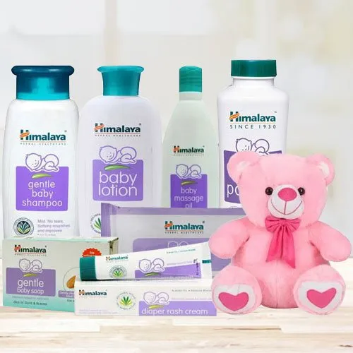 Deliver Baby Care Gift Pack from Himalaya with Teddy