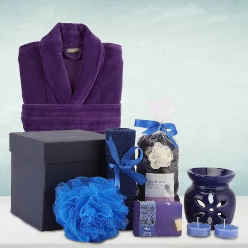 Ecstatic Lavender Soap Spa Set with a Bathrobe