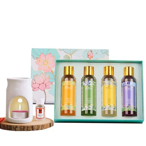 Remarkable Shower Gel Gift Box with Amber-Rose Vaporizer