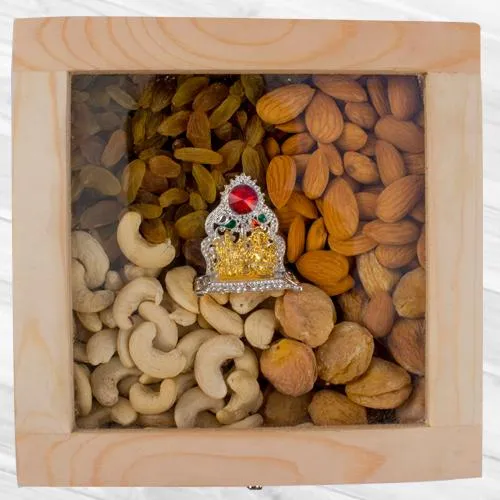 Shop for Wooden Box of Assorted Dry Fruits n Ganesh Laxmi Mandap