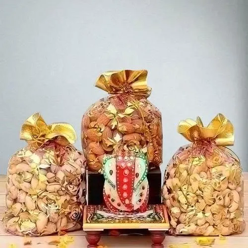 Gaudy Marble Ganesha with Mix Dry Fruits for Mothers Day