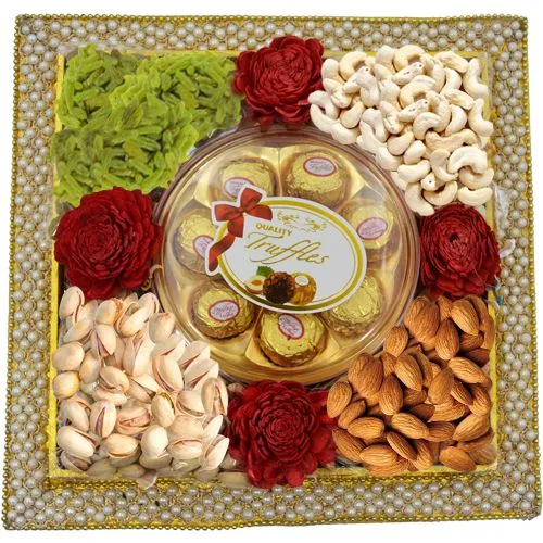 Fancy Pearl Décor Dry Fruits Tray