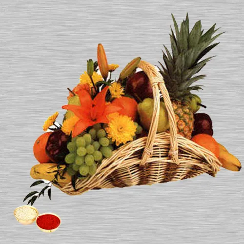 Fresh Fruit Basket 5 Kg with free Roli Tilak and Chawal