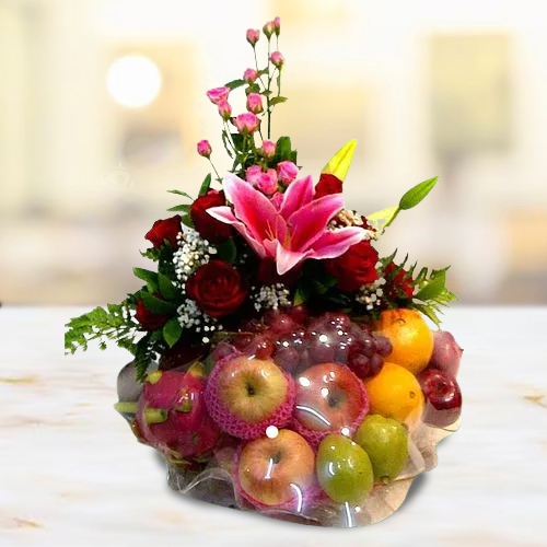 Fruits N Floral Basket