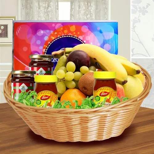 Delectable Assorted Fresh Fruits Basket