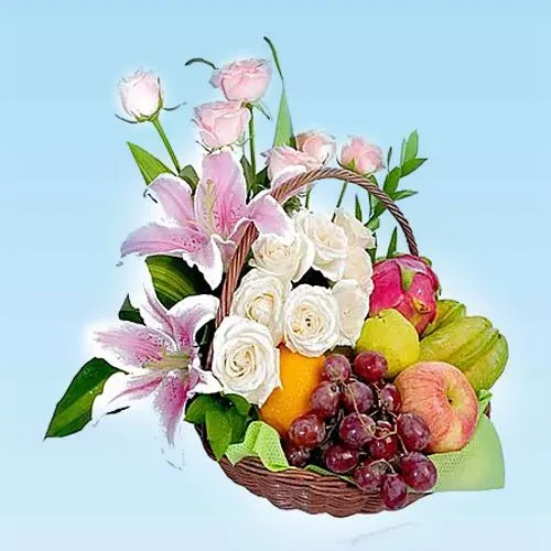 Shop Astonishing Mothers Day Treat of Fresh Fruit N Flower Basket