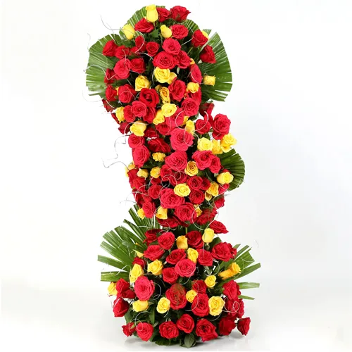 Shop Roses in Tall Arrangement  with 16 pcs Ferrero Rocher Choco Box