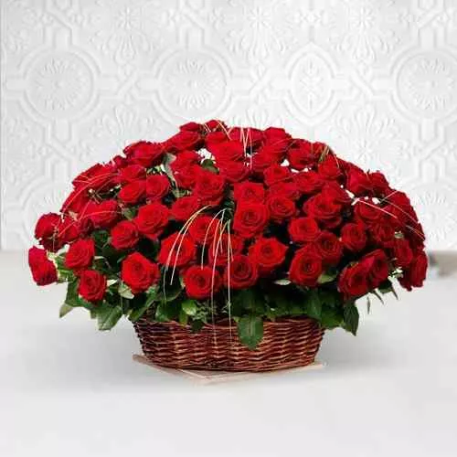 Dutch Roses Basket Arrangement