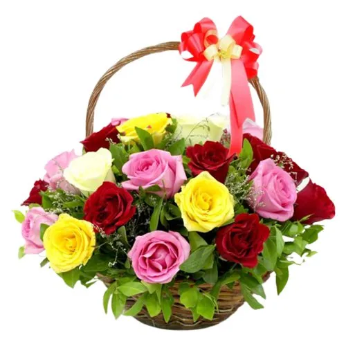 Order Mixed Roses Basket Arrangement 