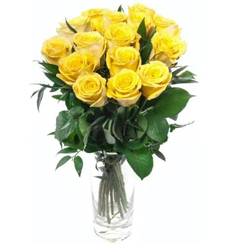 Stunning Yellow Roses in a Vase