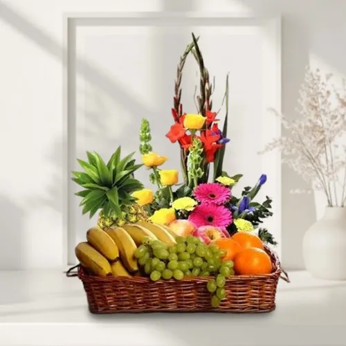 Sending Luscious fresh Fruits and pretty Flowers for Mothers Day 