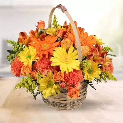 Shop for Basket of Sparkling Mixed Flowers