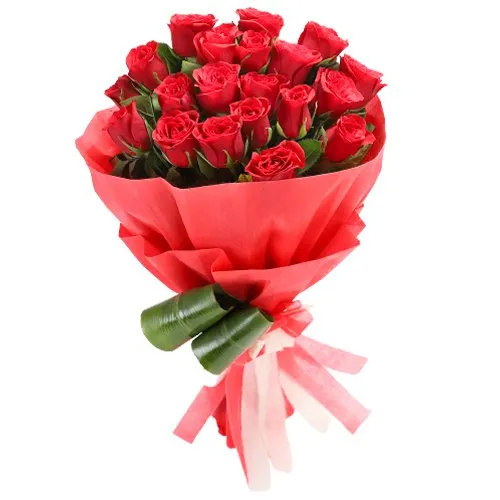 Sending Red Roses Tissue Wrapped Bouquet