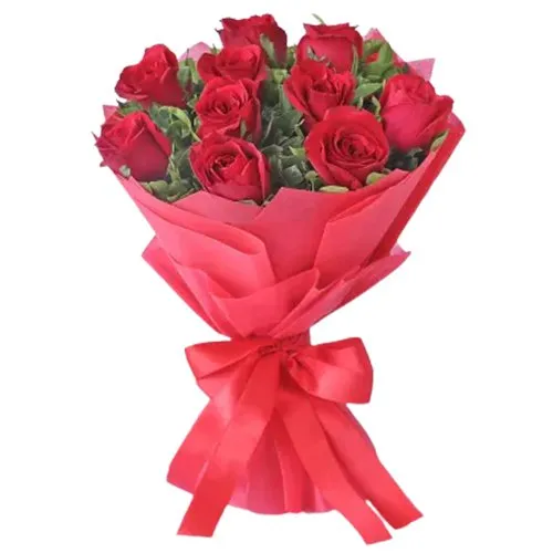 Order Fresh Red Roses Tissue Wrapped Bouquet