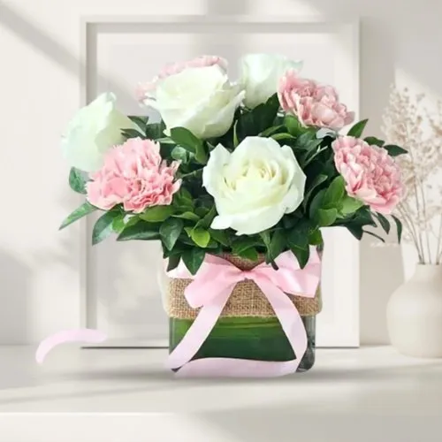 Deliver Mixed Flowers Vase Arrangement Online