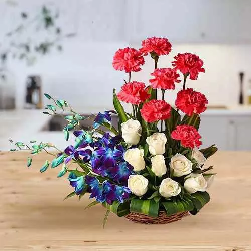 Exclusive Mixed Flower Basket for Mom