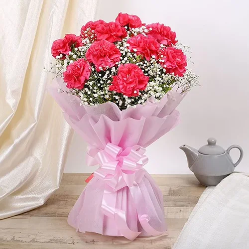 Deliver Exclusive Pink Carnations Bouquet for Mothers Day 