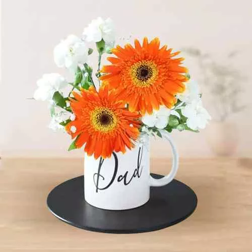 Stunning Arrangement of Florals in Dad Printed Mug