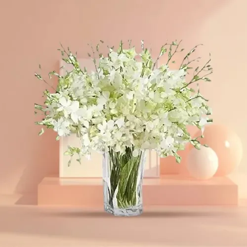 Majestic Orchids Glass Vase Arrangement