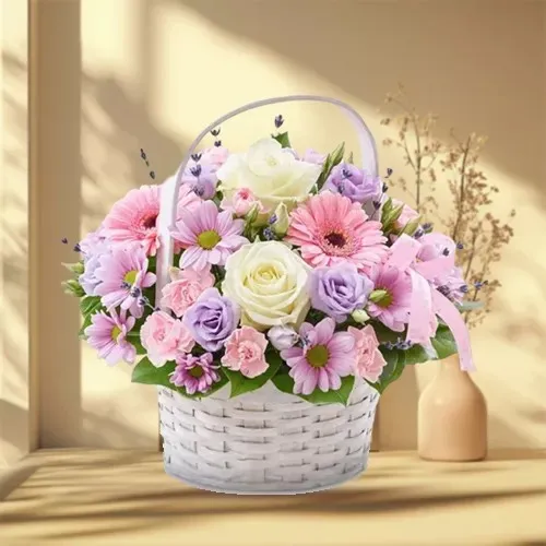 Send Seasonal Flowers Arrangement in Basket