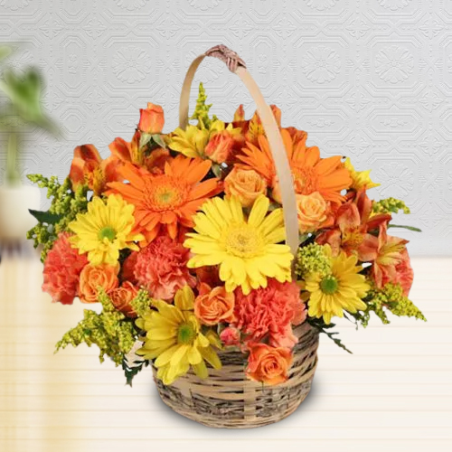 Pretty Basket of Seasonal Flowers