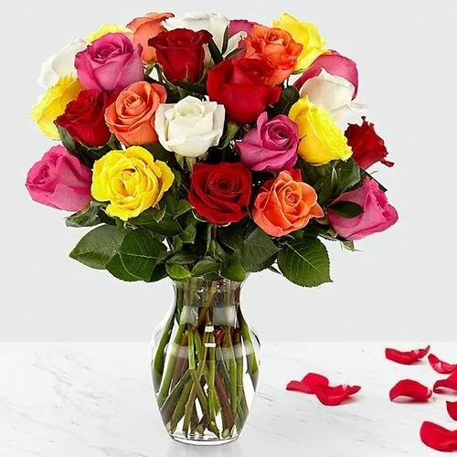 Online Mixed Roses in Vase for the Wonder Women 