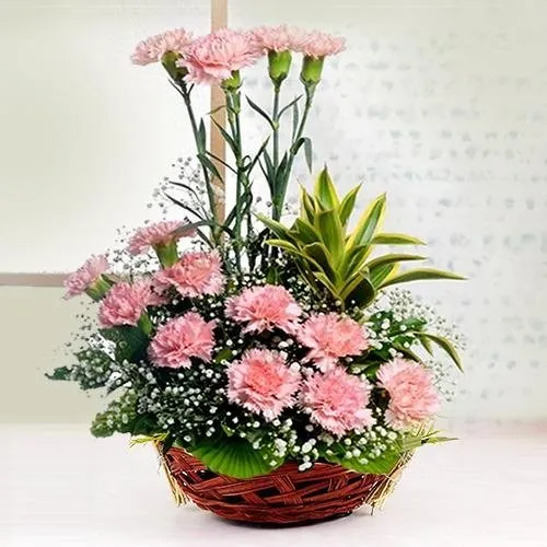 Glamorous Carnations Love Basket