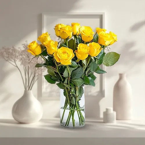 Deliver Yellow Roses in a Vase