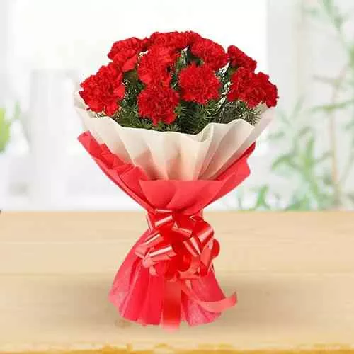 Deliver Red Carnations Bouquet