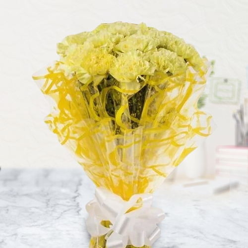 Glorious Bouquet of Yellow Carnations