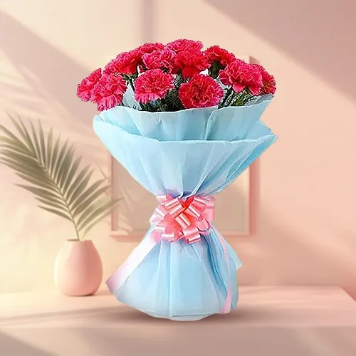 Hand Arranged Bouquet of Pink Carnations
