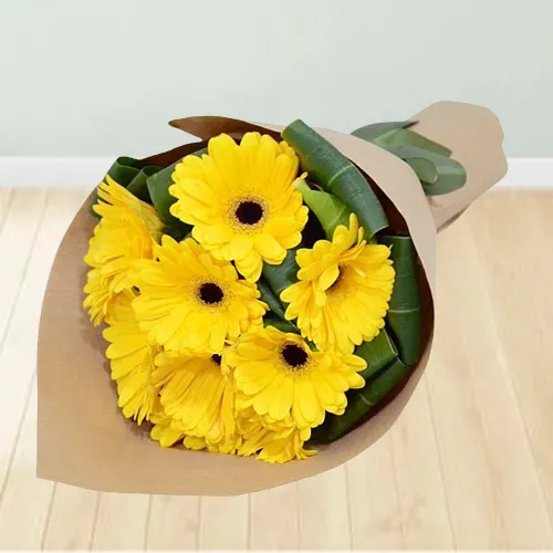 Distinctive Bunch of Yellow Gerberas